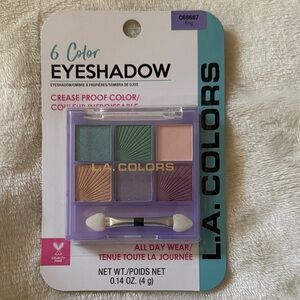 L.A. Colors 6 Shade Eyeshadow Palette - Teal, Purple, Pink
